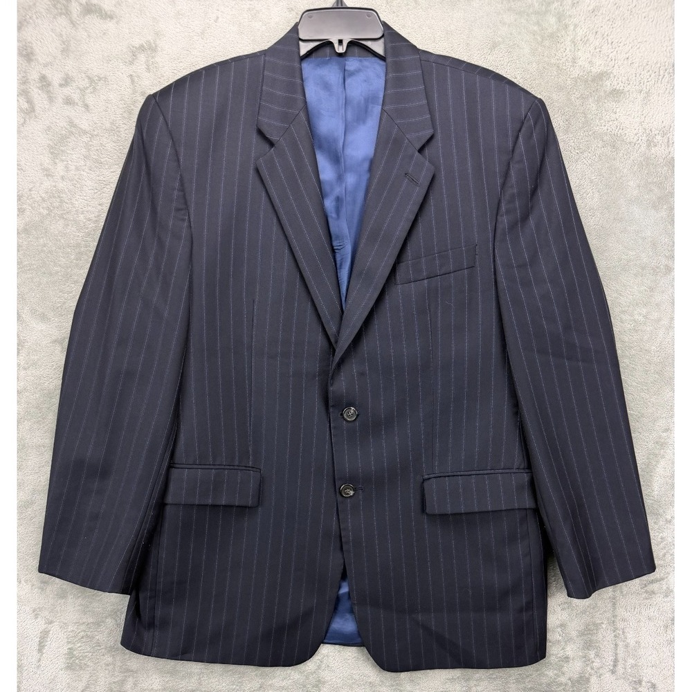 Lauren Ralph Lauren Men's Blazer Navy Pinstripe‎ 44R 100% Wool Two-Button